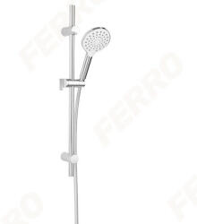 FERRO Mulo - csúszórudas / fali állítható zuhanytartós zuhanyszett 3 funkciós kézizuhany beépített funkcióváltó gombbal, króm kivitel, N334