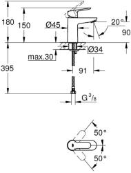 GROHE StartEdge Egykaros mosdócsaptelep - webshop - 23 809 Ft