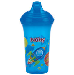 NUBY Free Flow Kemény csőrős 2 az 1-ben ivópohár 270 ml 9 hó+ (kék)