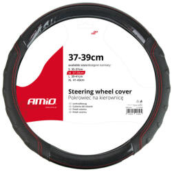 AMiO Kormányvédő M Ø 37-39 cm fekete, piros varrással - AMIO - topboxauto - 5 355 Ft