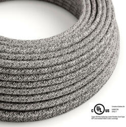  Round Electric Cable 150 ft (45, 72 m) coil RS81 Glittering Black Onyx Cotton and Natural Linen - UL listed