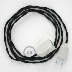  Black Cotton fabric TC04 2P 10A Extension cable Made in Italy - allights - 8 740 Ft