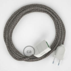  Anthracite Diamond Cotton and Natural Linen fabric RD64 2P 10A Extension cable Made in Italy - allights - 9 470 Ft