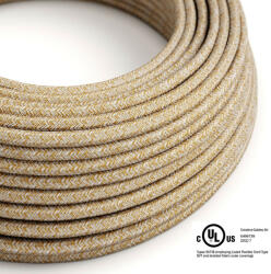  Round Electric Cable 150 ft (45, 72 m) coil RS82 Glittering Russet Cotton and Natural Linen - UL listed