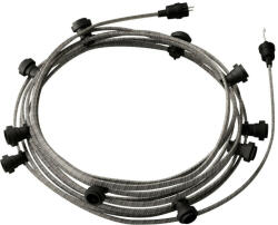 Creative-Cables Használatra kész, 12, 5 m-es Lumet szállámpa készlettel 10 fekete lámpatartóval, akasztóval és csatlakozóval (CATE27N125ECC37)