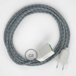  Blue Steward Stripes Cotton and Natural Linen fabric RD55 2P 10A Extension cable Made in Italy - allights - 5 810 Ft