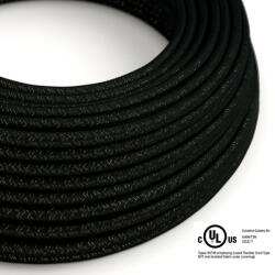  Round Electric Cable 150 ft (45, 72 m) coil RL04 Glittering Black Rayon - UL listed