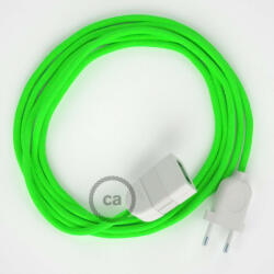  Neon Green Rayon fabric RF06 2P 10A Extension cable Made in Italy - allights - 6 460 Ft