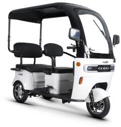 KUBA Tricicleta electrica KUBA OPTIMUS MAX cu cabina autonomie 60 km viteza maxima 25 km/h putere 1000W acumulatori 72V/20Ah nu necesita permis alb (KUBAOPTIMUSMAX-Alb) - agropro