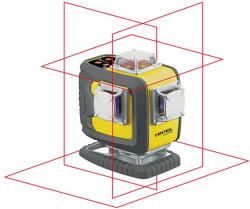 Nivel System Nivela laser in cruce Nivel System CL4D-R, 4D, Multifunctionala, laser rosu, 4 planuri laser (360 grade) (CL4D-R)