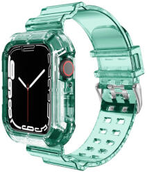 SmartWatcherz Átlátszó Szilikon Apple Watch Szíj és Tok Zöld, 49mm (95547-95608)