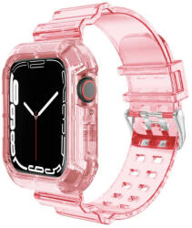 SmartWatcherz Átlátszó Szilikon Apple Watch Szíj és Tok Rózsaszín, 49mm (95547-95598)