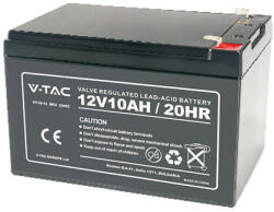 V-TAC Acumulator Gel Plumb 12V 10AH 20HR Dimensiuni 151x98x101mm Putere Fiabila (SKU-23452)