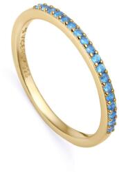 Viceroy Inel elegant placat cu aur cu zirconii albastre Trend 9118A014 52 mm