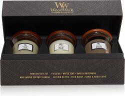 WoodWick Set de lumânări mici parfumate lemnoase Mini Woody 3 x 85 g
