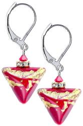 Lampglas Cercei pasionali Passionate Story Triangle cu aur de 24 de carate în perle Lampglas ETA6