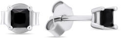 Brilio Silver Cercei de argint cu pietre de zircon negru EA592WBC
