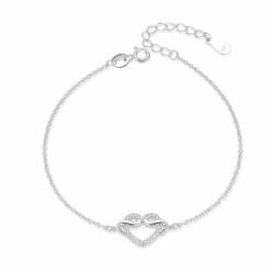 MOISS Brățară delicată de argint cu inimă B0000496