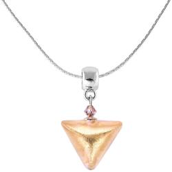 Lampglas Colier impresionant Golden Triangle cu aur de 24 de carate în perla Lampglas NTA1