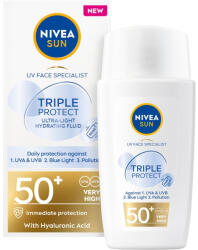 Nivea Cremă de piele pentru bronzare SPF 50+ Sun Triple Protect (Fluid) 40 ml