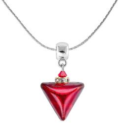 Lampglas Colier seducător Red Triangle cu aur de 24 de carate în perla Lampglas NTA4