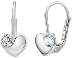 Silvego Cercei blânzi, inimă argintie cu zirconii Swarovski limpezi SILVEGO70462s