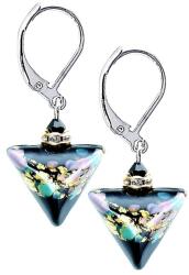 Lampglas Cercei frumoși Night Flower Triangle cu aur de 24 de carate în perle Lampglas ETA3