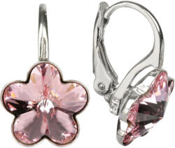 Levien Cercei de argint pentru fetițe Flower Crystal Light Rose