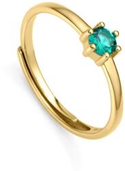 Viceroy Fermecător inel placat cu aur cu zircon verde Clasica 9115A01 55 mm