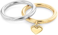 Calvin Klein Romantikus acél bicolor gyűrű készlet Captivate 35000326 52 mm