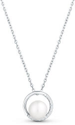 JwL Luxury Pearls Gyengéd nyaklánc cirkónium kövekkel és valódi gyöngyökkel JL0833 (lánc, medál)