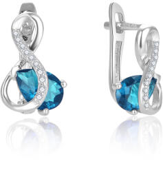 Beneto Káprázatos ezüst fülbevaló türkiz cirkónium kővel AGUC2692-T