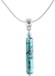 Lampglas Gyönyörű türkizkék nyaklánc tiszta ezüsttel, Turquoise Love Lampglas gyönggyel NPR10 - vivantis