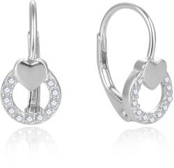 Beneto Gyengéd ezüst fülbevalók szívvel AGUC2701