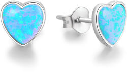 Beneto Ezüst szív fülbevaló opálos kristályokkal AGUP1186