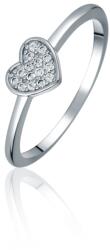 JVD Romantikus ezüst gyűrű szívvel SVLR0980X61BI 48 mm
