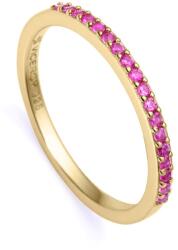 Viceroy Elegáns, aranyozott gyűrű rózsaszín cirkónium kövekkel Trend 9118A012 54 mm