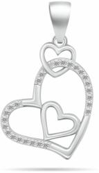 Brilio Silver Romantikusezüst szív medál cirkónium kövekkel PT12W - vivantis