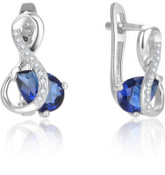 Beneto Káprázatos ezüst fülbevaló kék cirkónium kővel AGUC2692-DB