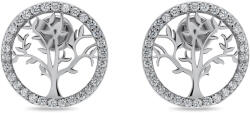 Brilio Silver Bámulatos ezüst fülbevaló cirkónium kővel Életfa EA233W