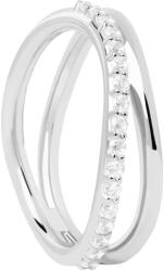 PDPAOLA Bájos ezüst gyűrű cirkónium kövekkel Twister Essentials AN02-844 54 mm