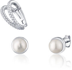 JwL Luxury Pearls Modern aranyozott fülbevaló szett (1x fülcimpadísz fülbevaló, 2x bedugós fülbevaló) JL0808