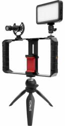  SYNCO Vlogger Kit 1 vlogging szett okostelefonokhoz, mikrofon, LED, mini állvány, mobiltelefon cage SY-VKIT-1 (SY-VKIT-1)