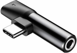 Baseus L41 audio adapter USB-C - USB-C / jack 3.5mm, fekete