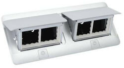 Legrand 654015 Pop-up doboz bútorlapba, üres, 8 modul, rögzítőkerettel és kábeltartó dobozzal, alumínium (654015)