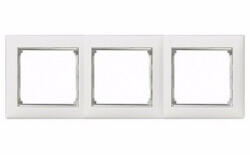 Legrand 770493 Valena fehér / ezüst, 3-as vízszintes keret (770493)