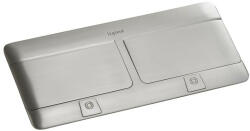 Legrand 654003 Pop-up doboz bútorlapba, üres, 8 modul, rögzítőkerettel és kábeltartó dobozzal, rozsdamentes acél (654003)