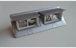 Legrand 54013 Pop-up felnyíló süllyesztett padlódoboz 8 (2×4) modul, alumínium, üres (054013)