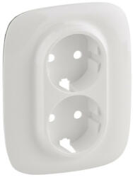 Legrand 754955 Valena Allure 2x2P+F aljzat monobloc burkolat + keret, tel, fehér (754955)