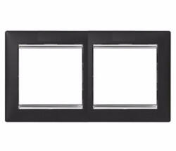 Legrand 770392 Valena fekete / ezüst, 2-es vízszintes keret (770392)